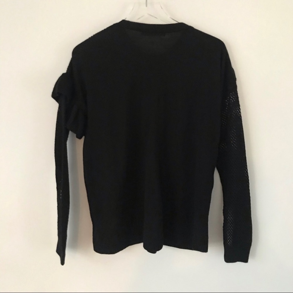 ASOS Ruffle Mesh Sweater Black - Picture 6 of 8